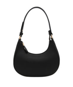 Small Crescent Shoulder Bag for Women, Black